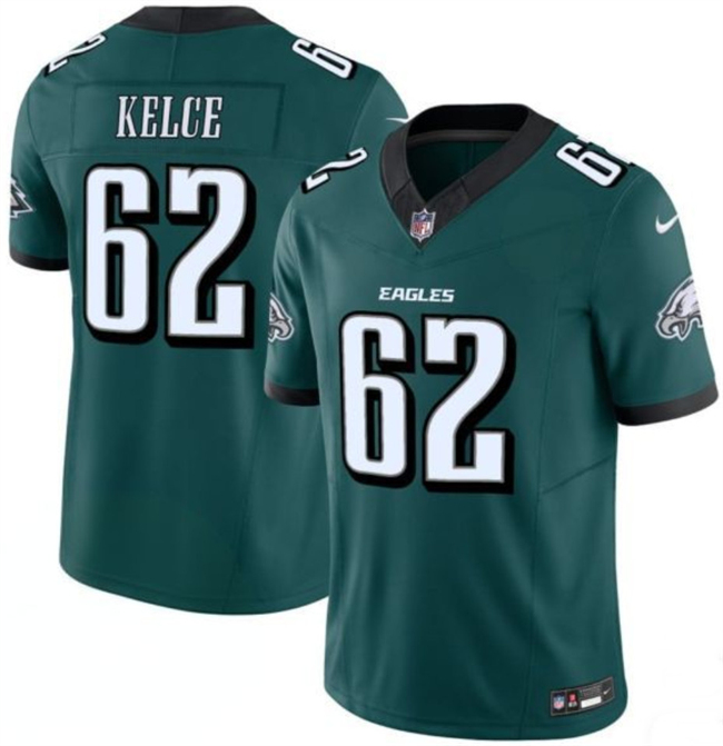 Men's Green Philadelphia Eagles #62 Jason Kelce 2024 F.U.S.E. Vapor Untouchable Limited Throwback Stitched Football Jersey